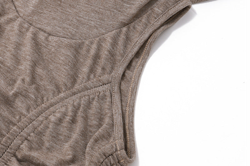 Dark Deconstructed Hooded Lace - Up Dress