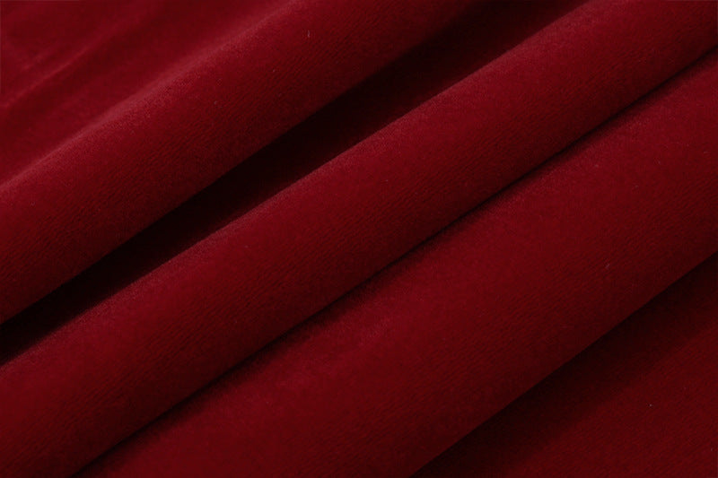 Velvet Bandeau Puff Mini Dress