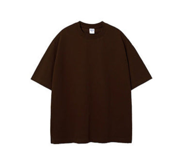305G Earth-Tone Cotton Loose-Fit Essential T-Shirt
