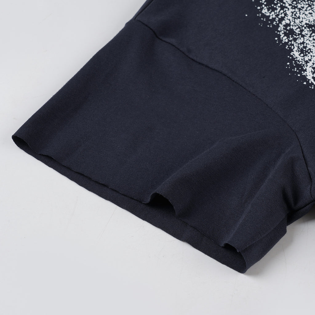 Letter - Printed Irregular Off - Shoulder Short - Sleeve Top