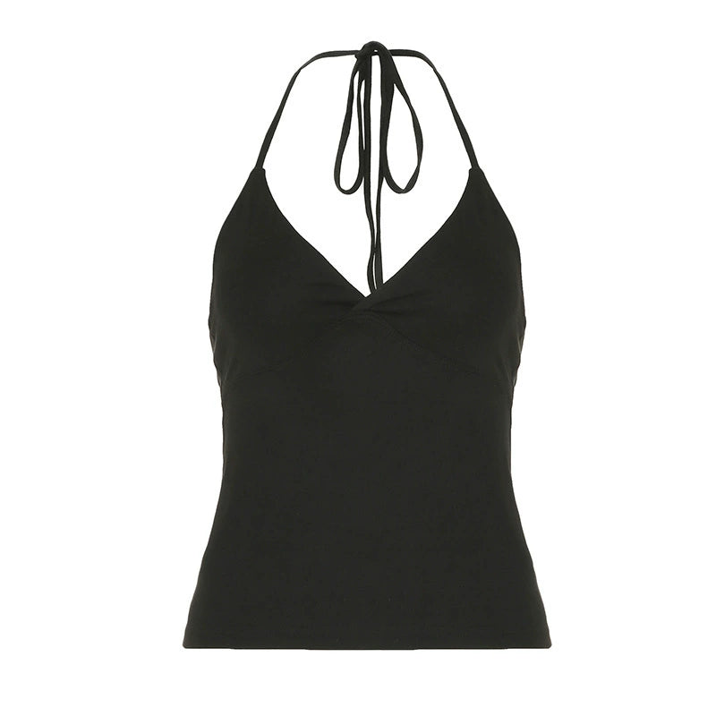 Sexy Halter Deep - V Crop Camisole