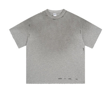 Spray-Dyed Distressed Loose-Fit Vintage Washed T-Shirt