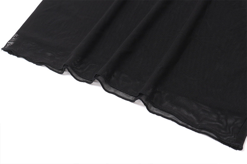 Sheer Mesh - Paneled Bodycon Dress