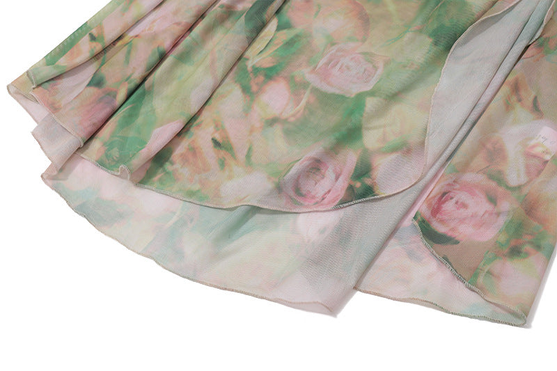 Floral Halter Ruched Maxi Dress