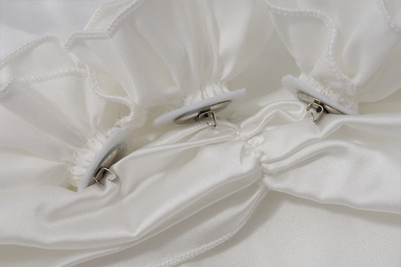 Satin Halter Neck Floral Gown