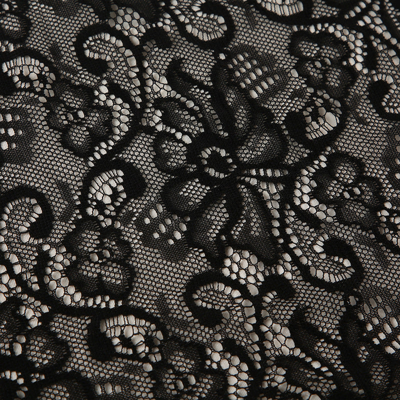 Sexy Lace Color - Block Strappy Flare - Sleeve Top