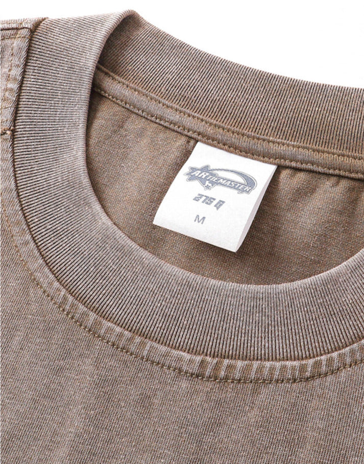 Vintage Patchwork Raw - Edge Loose Short - Sleeve T - Shirt