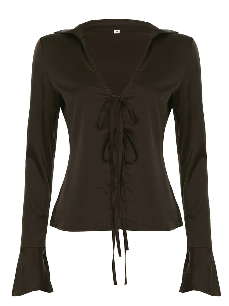 ultry Twist - Knot Satin Crop Top