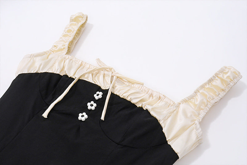 Vintage Paneled Square - Neck Dress