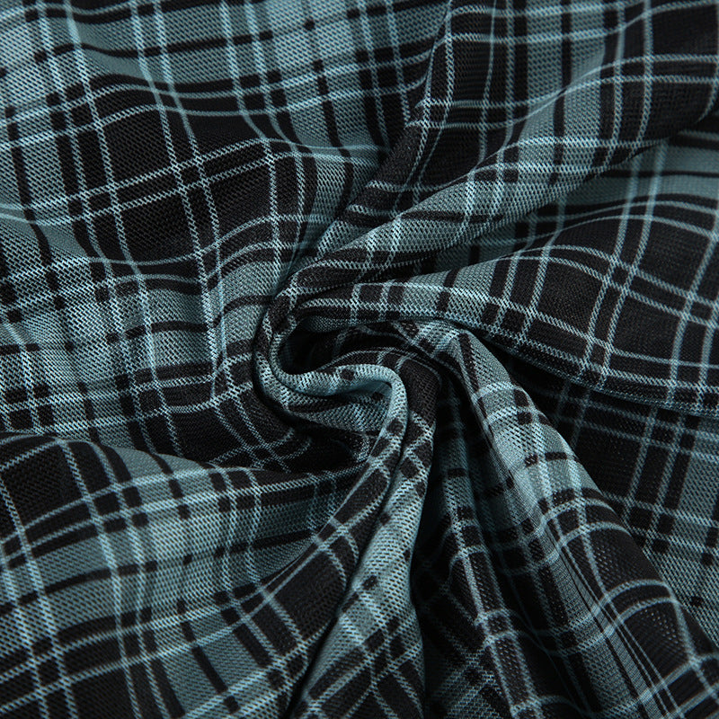 Plaid Lace - Spliced Sweet - Edgy Camisole Top