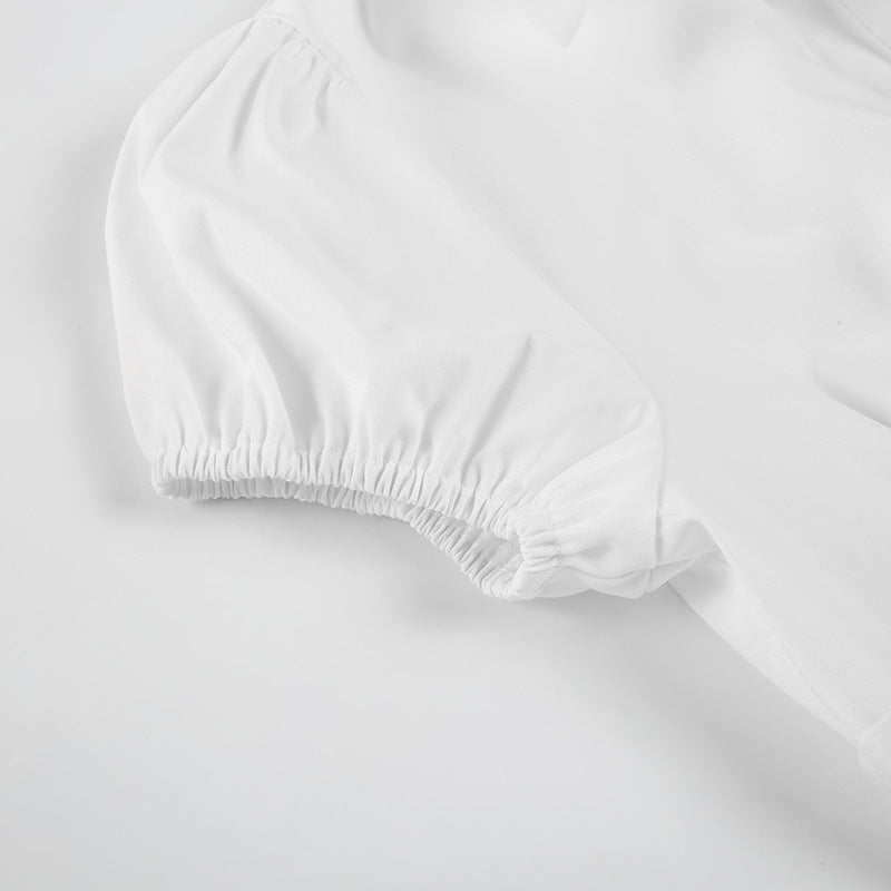 Embroidered Corset - Waist Puff - Sleeve Shirt