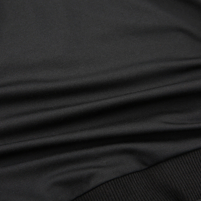 Functional - Style Off - Shoulder Zipper See - Through Long - Sleeve Top