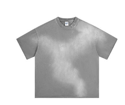 Vintage Washed Ribbed Crew - Neck Loose Short - Sleeve T - Shirt