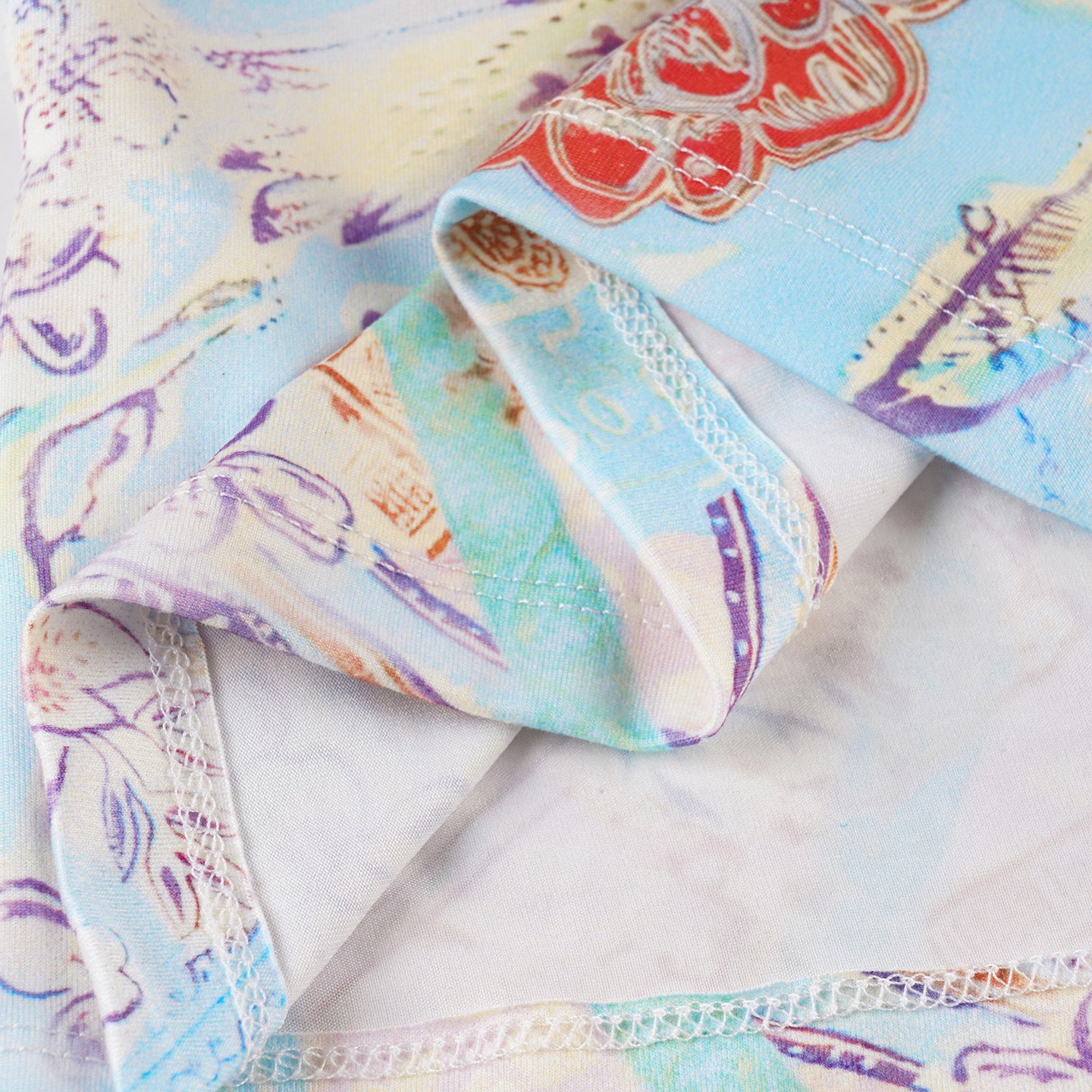 Romantic Printed Beaded - Strap Corset Top