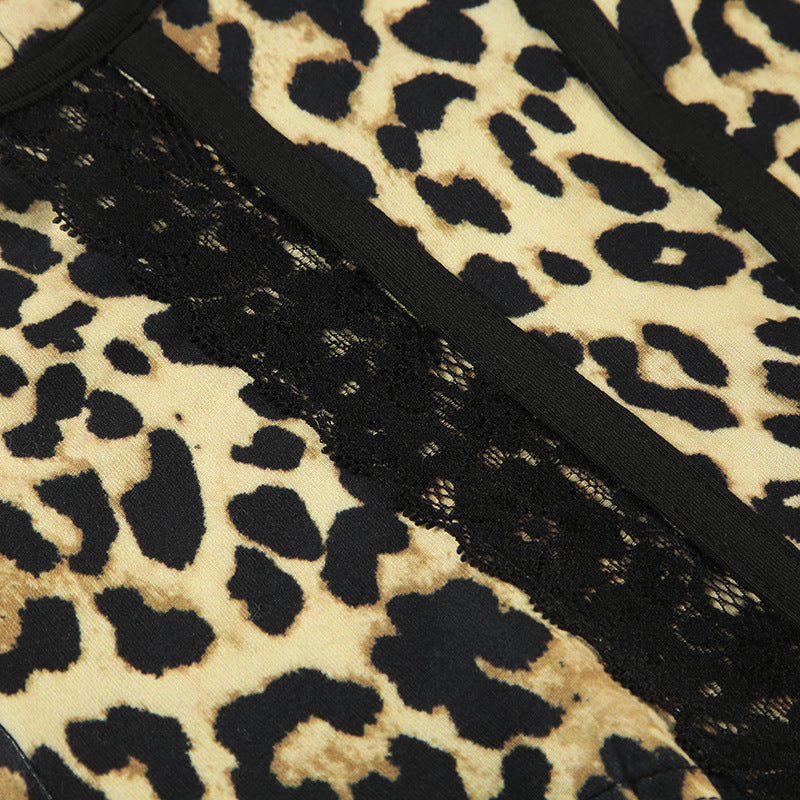 Spice Girl Leopard - Print Lace - Spliced Corset