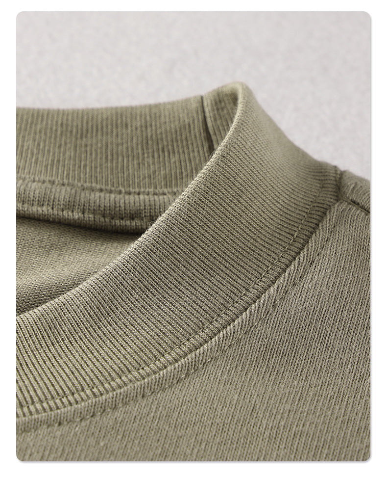 305G Earth-Tone Cotton Loose-Fit Essential T-Shirt