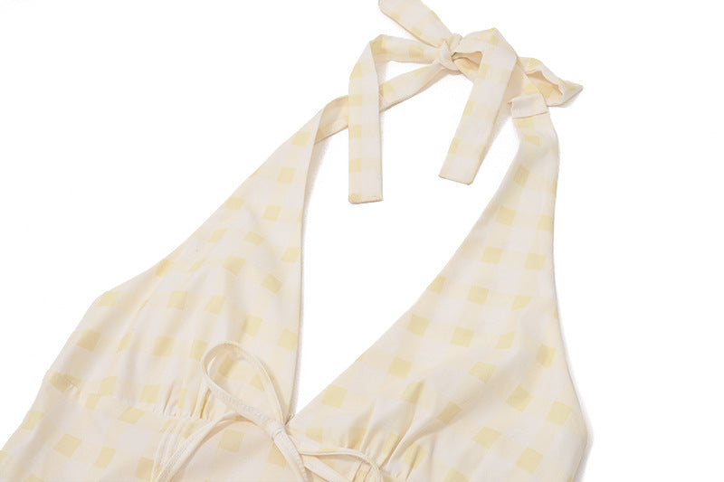 Sweet - Style V - Neck Checkered Dress