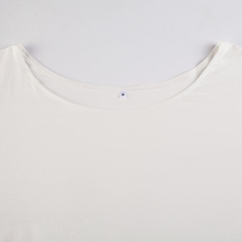 Casual One - Side Off - Shoulder Lazy Crop Top