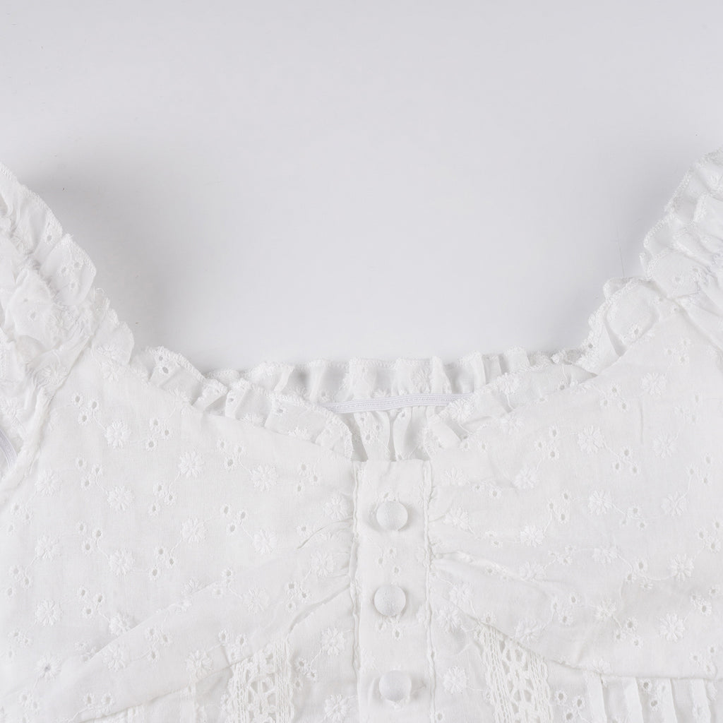 Vintage French Broderie Anglaise Top