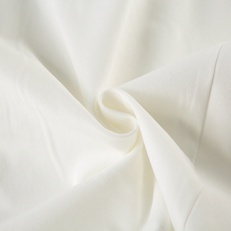 Ruffled Mock Neck Puff - Sleeve Blouse