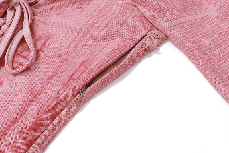 Square - Neck Lace - Printed Maxi Dress