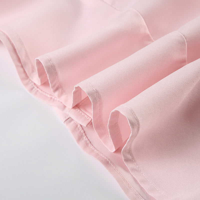 Elegant Collared Ruched White Blouse