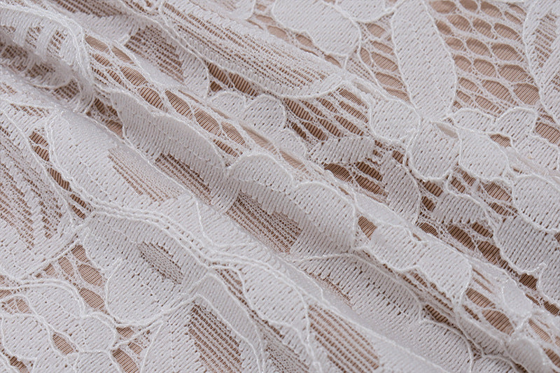 Lace Bandeau Asymmetric Mini Dress