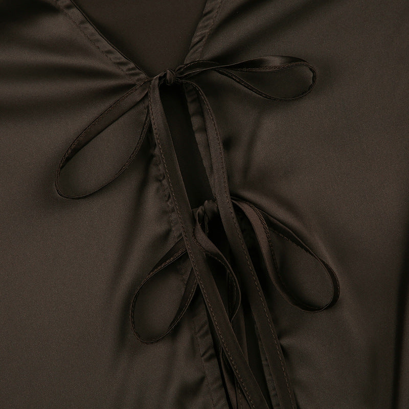 ultry Twist - Knot Satin Crop Top