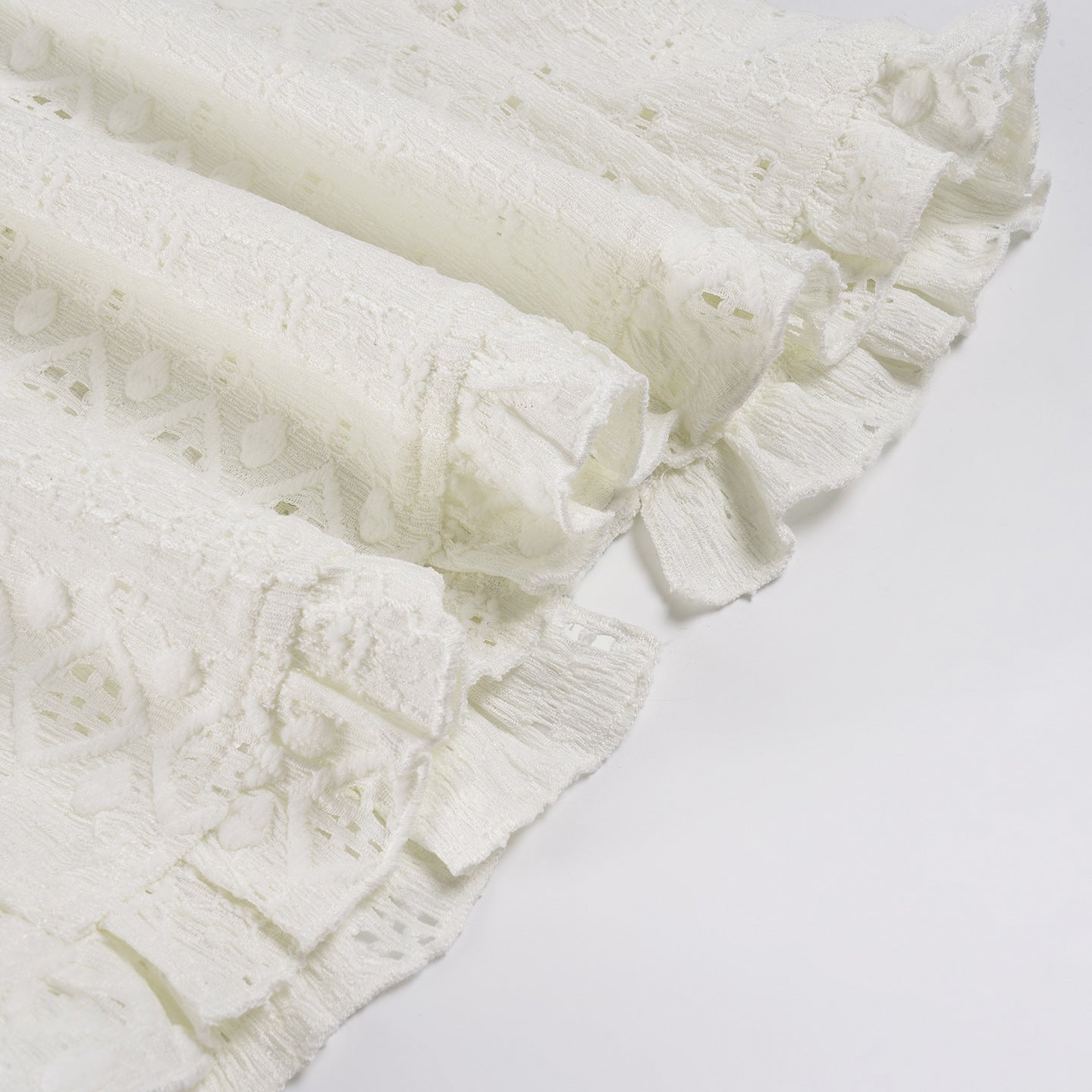 Eyelet Embroidery Ruffled Corset Top